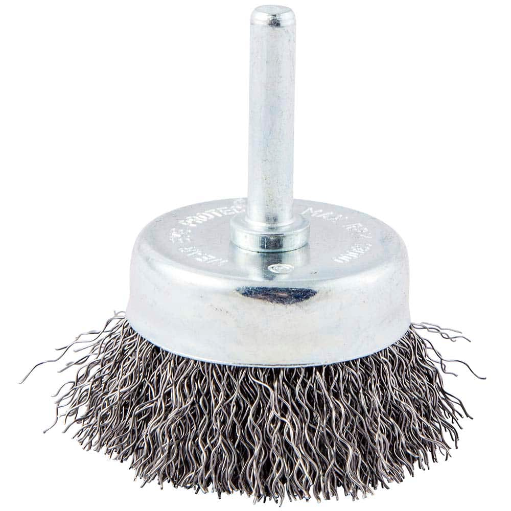 Norton - 2" Diam 1/4" Shank Carbon Steel Fill Cup Brush - Strong Tooling