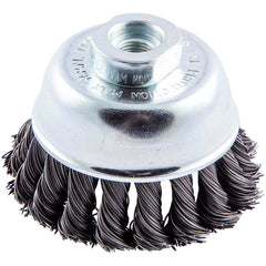 Norton - 2-3/4" Diam 3/8-24 Threaded Arbor Carbon Steel Fill Cup Brush - Strong Tooling