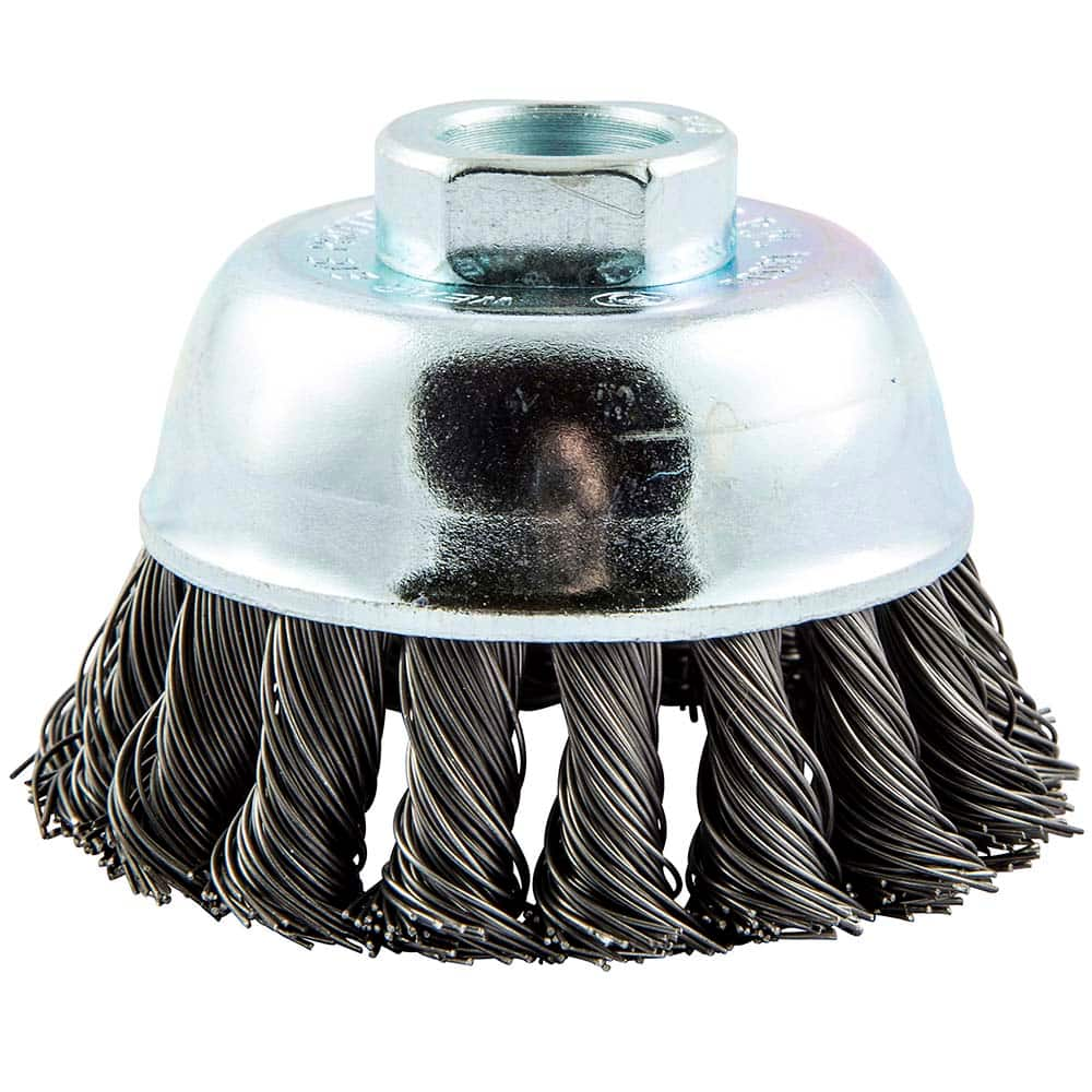 Norton - 2-3/4" Diam 5/8-11 Threaded Arbor Carbon Steel Fill Cup Brush - Strong Tooling