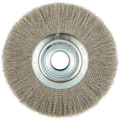 Norton - 12" OD, 2" Arbor Hole, Crimped Carbon Wheel Brush - Strong Tooling