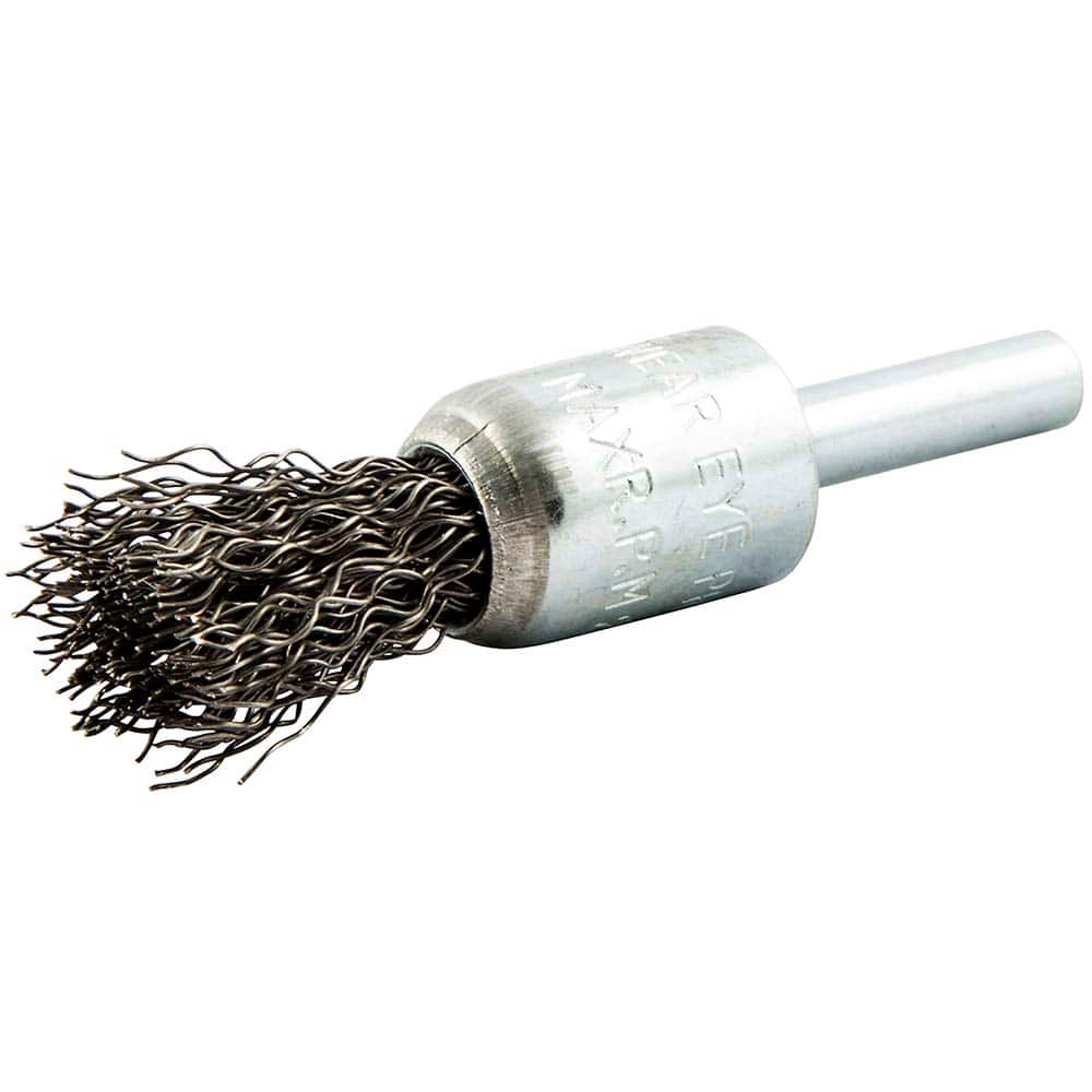 End Brushes: 1/2″ Dia, Carbon Steel, Crimped Wire 25,000 Max RPM