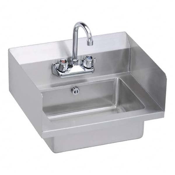 ELKAY - Stainless Steel Sinks Type: Hand Sink Wall Mount w/Manual Faucet Outside Length: 18 (Inch) - Strong Tooling