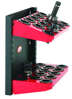 CNC Machine Mount Rack - Holds 28 Pcs. 40 Taper - Black/Red - Strong Tooling