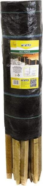 Tenax - 100' Long" x 24" High Silt Fence - Black Woven Polypropylene, For Erosion Control - Strong Tooling