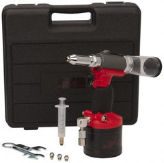 PRO-SOURCE - 3/32, 1/8, 5/32 & 3/16" Capacity, Air Riveter - 4 CFM, 15mm Long Stroke, 1/4 NPT Inlet - Strong Tooling