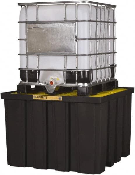 Justrite - 372 Gallon Sump Polyurethane IBC Pallet - 55 Inch Long x 55 Inch Wide x 37-1/2 Inch High, 1 Tote, 9,000 Lbs. Load Capacity, Fork Liftable - Strong Tooling