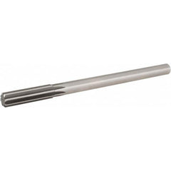 Hertel - 31/64" High Speed Steel 6 Flute Chucking Reamer - Straight Flute, 0.4355" Straight Shank, 2" Flute Length, 8" OAL - Strong Tooling