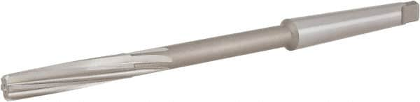 Hertel - 11/32" High Speed Steel 6 Flute Chucking Reamer - Spiral Flute, 1MT Morse Taper Shank, 1-1/2" Flute Length, 6" OAL - Strong Tooling