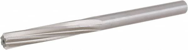 Hertel - Letter N High Speed Steel 6 Flute Chucking Reamer - Spiral Flute, 0.302" Straight Shank, 1-1/2" Flute Length, 4-3/8" OAL - Strong Tooling