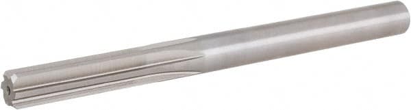 Hertel - 0.4385" High Speed Steel 6 Flute Chucking Reamer - Straight Flute, Straight Shank, 1-3/4" Flute Length, 5-1/2" OAL - Strong Tooling