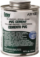 Oatey - 16 oz All-Purpose Medium Bodied Cement - Clear, Use with PVC - Strong Tooling