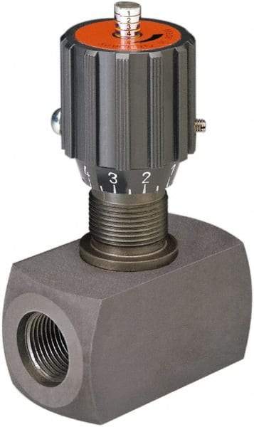 HYDAC - 1/2" Pipe, Inline Flow Control Needle Valve - SAE Ends, Carbon Steel Valve, 5,000 Max psi - Strong Tooling