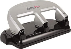 PaperPro - Paper Punches Type: 40 Sheet Manual Three Hole Punch Color: Black/Silver - Strong Tooling