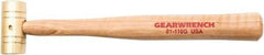 GearWrench - 1/2 Lb Nonsparking Brass Hammer - 10-1/2" OAL, 1" Face Diam, Hickory Handle - Strong Tooling