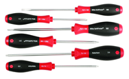 6 Piece - SoftFinish® Cushion Grip Screwdriver Set - #30291 - Includes: Slotted 4.5 - 6.5mm; Phillips #1 - 2 and Square #1 - 2 - Strong Tooling