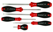 6 Piece - SoftFinish® Cushion Grip Screwdriver Set - #30294 - Includes: Slotted 4.0 - 8.0mm; Stubby 4.0mm; Phillips #1 - 2 - Strong Tooling