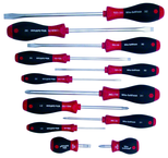 12 Piece - SoftFinish® Cushion Grip Screwdriver Set - #30297 - Includes: Slotted 3.0 - 10.0mm Phillips #0 - 3 - Strong Tooling