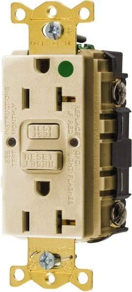 Hubbell Wiring Device-Kellems - 1 Phase, 5-20R NEMA, 125 VAC, 20 Amp, GFCI Receptacle - 2 Pole, Back and Side Wiring, Hospital Grade - Strong Tooling