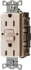 Hubbell Wiring Device-Kellems - 1 Phase, 5-15R NEMA, 125 VAC, 15 Amp, GFCI Receptacle - 2 Pole, Back and Side Wiring, Commercial Grade - Strong Tooling