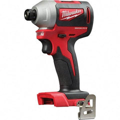 Milwaukee Tool - 18 Volt, 1/4" Drive, 133 Ft/Lb Torque, Cordless Impact Driver - Pistol Grip Handle, 3200 RPM, Lithium-Ion, Bare Tool - Strong Tooling