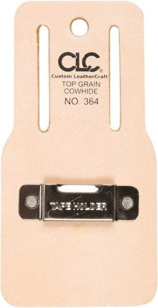 CLC - Tape Measure Holster with 1 Pocket - Leather/Steel, Natural (Color) - Strong Tooling