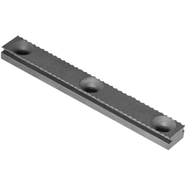 Raptor Workholding - 1 Piece Vise Serrated Dovetail Master Jaw Insert - Steel, 1/2" Long, 0.307" High - Strong Tooling