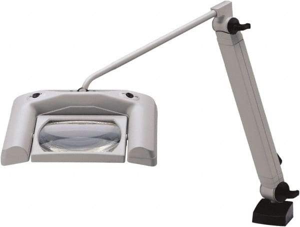 Waldmann Lighting - 35 Inch, Articulated, Clamp Mounted, LED, White, Magnifying Task Light - 13.20 Watt, 120 Volt, 1.75x Magnification, 165mm Wide - Strong Tooling