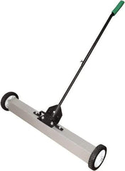 Shields Magnetics - 36" Long Push Magnetic Sweeper with Wheels - 4" Wide x 3" High x 36" Long, 7" Wheel Diam, 1 to 2" Clearance - Strong Tooling