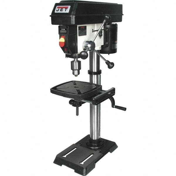 Jet - 12" Swing, Variable Speed Pulley Drill Press (Woodworking) - Variable Speed, 1/2 hp, Single Phase - Strong Tooling