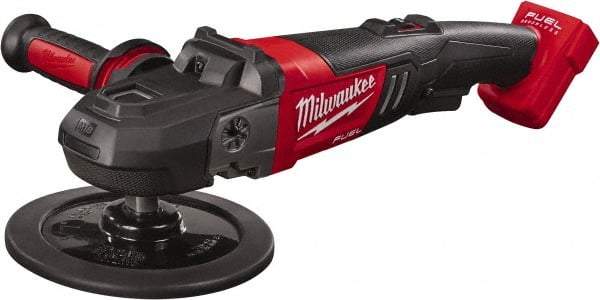 Milwaukee Tool - 7" Pad Diam, 2,200 RPM, Handheld Cordless Polisher - 18 Volts - Strong Tooling