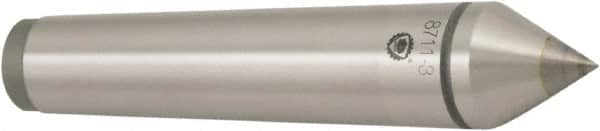 Bison - 0.48" Head Diam, Standard Point Solid Dead Center - 1MT Morse Taper, 7mm Point Diam, 3-5/32" OAL - Strong Tooling