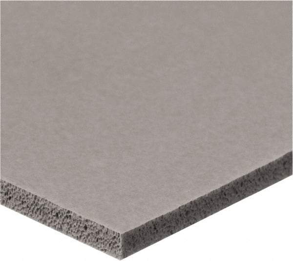 Value Collection - 1/2" Thick x 1/2" Wide x 6' Long Gray Closed Cell Silicone Foam Rubber Roll - Stock Length, Adhesive Back, -60°F to 400°F - Strong Tooling