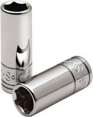 SK - 1/4" Drive, Deep Hand Socket - 6 Points, Steel, Chrome Finish - Strong Tooling