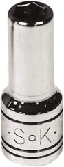 SK - 1/4" Drive, Deep Hand Socket - 6 Points, Steel, Chrome Finish - Strong Tooling