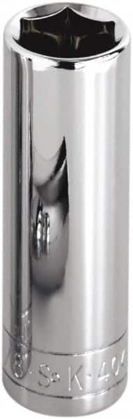 SK - 1-3/8", 1/2" Drive, Deep Hand Socket - 6 Points, Steel, Chrome Finish - Strong Tooling