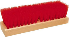 O-Cedar - 2" Bristle Length, Polypropylene Deck Scrub Brush - 10" Long x 3" Wide Head, 10" OAL, Red, Wood Block - Strong Tooling