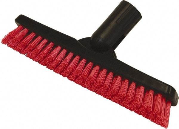 O-Cedar - 1-1/2" Bristle Length, Polyester Utility Scrub Brush - 9" Long x 1-1/2" Wide Head, 9" OAL, Red, Plastic Block - Strong Tooling