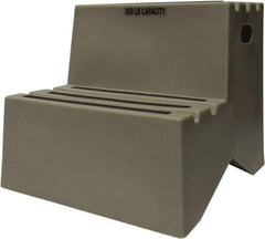 Diversified Plastics - 19-1/2" High x 18-1/8" Wide x 24-1/2" Deep, Gray Step Stool - 500 Lb Capacity - Strong Tooling