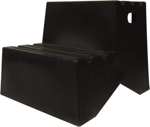 Diversified Plastics - 19-1/2" High x 18-1/8" Wide x 24-1/2" Deep, Black Step Stool - 500 Lb Capacity - Strong Tooling