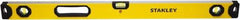 Stanley - Magnetic 48" Long 3 Vial Box Beam Level - Aluminum, Yellow, 1 Level & 2 Plumb Vials - Strong Tooling