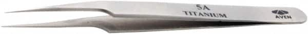 Aven - 4-1/2" OAL 5-SA Precision Tweezers - Straight, High Precision Tips - Strong Tooling