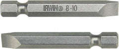 Irwin - 1.52mm Slotted Screwdriver Bit - 1/4" Hex Drive, 6" OAL - Strong Tooling