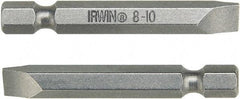 Irwin - 1.37mm Slotted Screwdriver Bit - 1/4" Hex Drive, 6" OAL - Strong Tooling