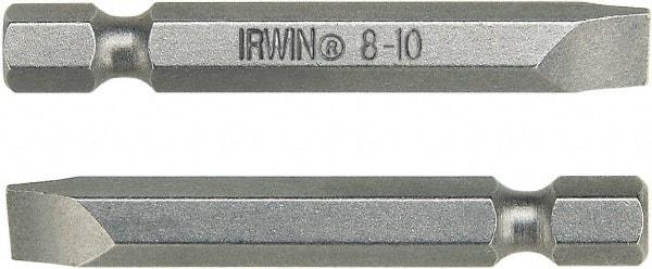 Irwin - 1.09mm Slotted Screwdriver Bit - 1/4" Hex Drive, 6" OAL - Strong Tooling