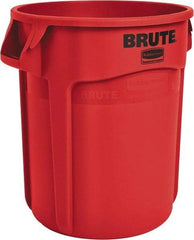 Rubbermaid - 20 Gal Red Round Trash Can - Polyethylene, 22.88" High - Strong Tooling