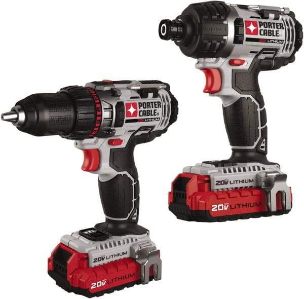 Porter-Cable - 20 Volt Cordless Tool Combination Kit - Includes 1/2" Drill/Driver & 1/4" Impact Driver, Lithium-Ion Battery Included - Strong Tooling