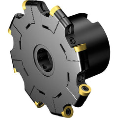 Sandvik Coromant - 3/8" Cutting Width, 0.925" Depth of Cut, 1" Hole Diam, 8 Tooth Indexable Slotting Cutter - Right Hand Cutting Direction - Strong Tooling