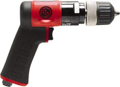 Chicago Pneumatic - 3/8" Keyless Chuck - Pistol Grip Handle, 3,000 RPM, 0.6 hp, 90 psi - Strong Tooling