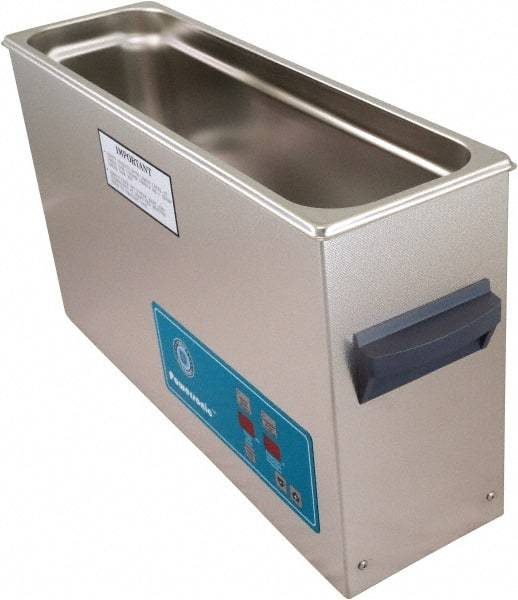 CREST ULTRASONIC - Bench Top Water-Based Ultrasonic Cleaner - 2.5 Gal Max Operating Capacity, Stainless Steel Tank, 10-5/8" High x 20-1/4" Long x 6" Wide, 230 Input Volts - Strong Tooling