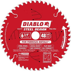 Freud - 6-3/4" Diam, 20mm Arbor Hole Diam, 48 Tooth Wet & Dry Cut Saw Blade - Carbide-Tipped, Burr-Free Action, Standard Round Arbor - Strong Tooling